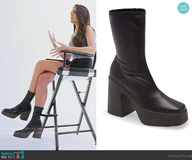 Stella McCartney Square Toe Platform Bootie worn by Sistine Stallone on The Family Stallone