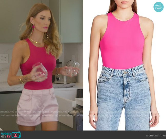 Steve Madden Nico Knit Crew Neck Sleeveless Bodysuit worn by Nicole Young on Selling Sunset
