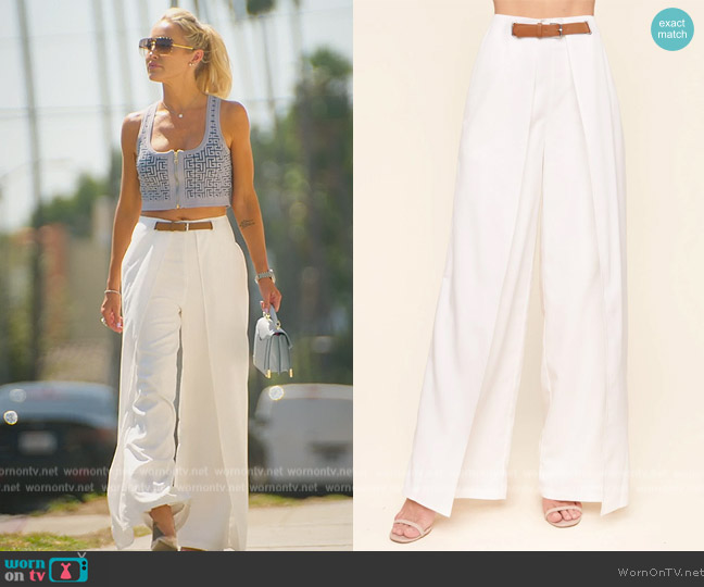 Sugar Lips Bridget Wide Leg Wrap Pants worn by Mary Fitzgerald on Selling Sunset