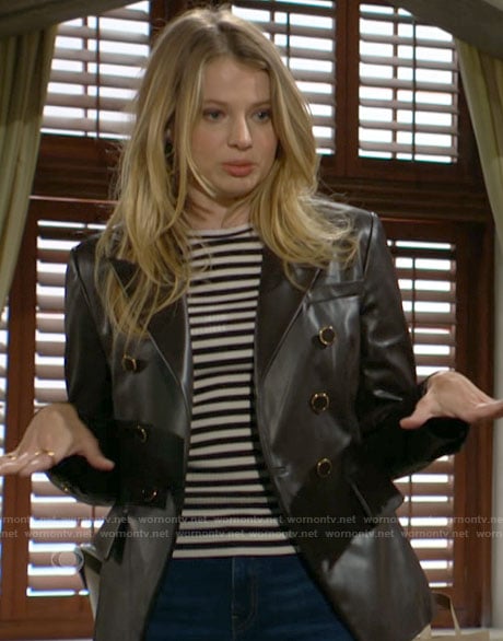 Summer’s leather blazer on The Young and the Restless