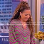 Sunny’s metallic stripe dress on The View