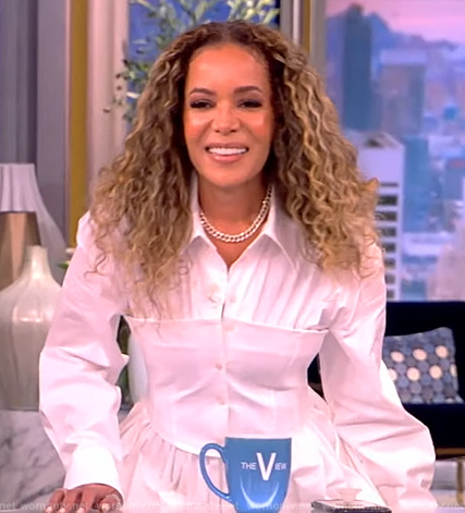 Sunny’s white corset shirtdress on The View
