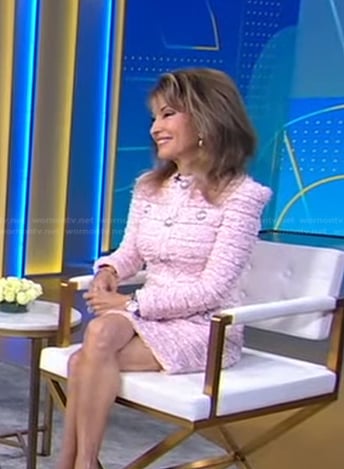 Susan Lucci’s pink tweed mini dress on Good Morning America
