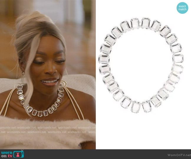 Swarovski Millenia octagon cut crystals necklace worn by Chelsea Lazkani on Selling Sunset