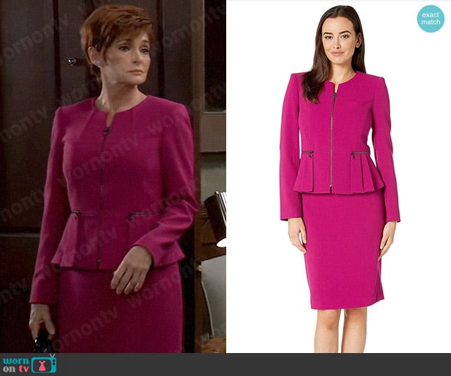 Tahari ASL Pleated Peplum Skirt Suit worn by Diane Miller (Carolyn Hennesy) on General Hospital