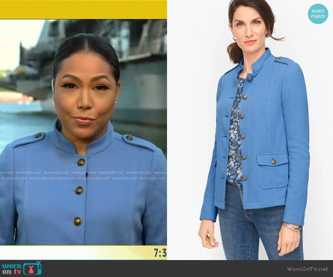 Talbots Knit Band Jacket worn by Stephanie Ramos on Good Morning America