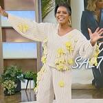 Tamron’s knit floral applique sweater on Tamron Hall Show