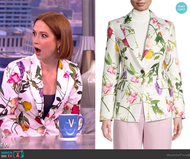 Ted Baker Ziahh Floral Jacket worn by Ellie Kemper on The View