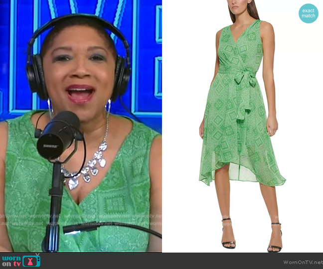 Tommy Hilfiger Printed Midi Dress worn by Deja Vu on Live with Kelly and Mark