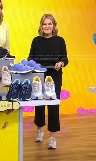 Tory Johnson’s beige sneakers on Good Morning America