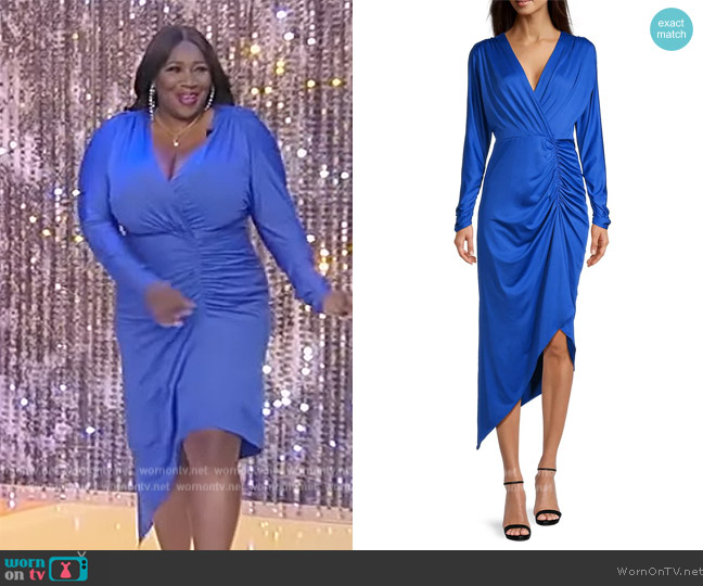 Ungaro Mira Draped Jersey Midi-Dress worn by Bevy Smith on Tamron Hall Show