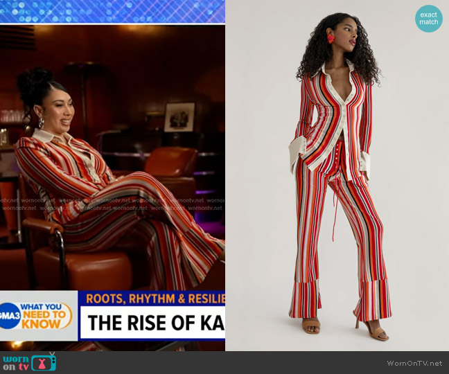 Orseund Iris Boogie Down Snap Shirt worn by Kali Uchis on Good Morning America