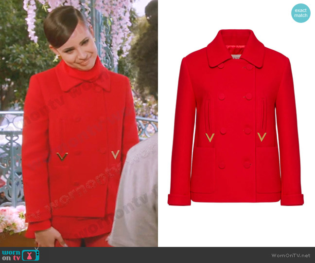 Valentino Garavani Textured Double Crepe Peacoat