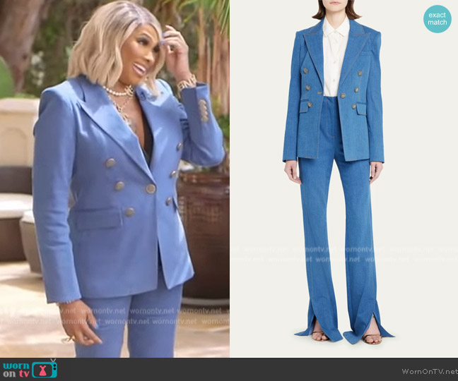 Veronica Beard Naira Denim Dickey Jacket worn by Sandra Denton on Tamron Hall Show