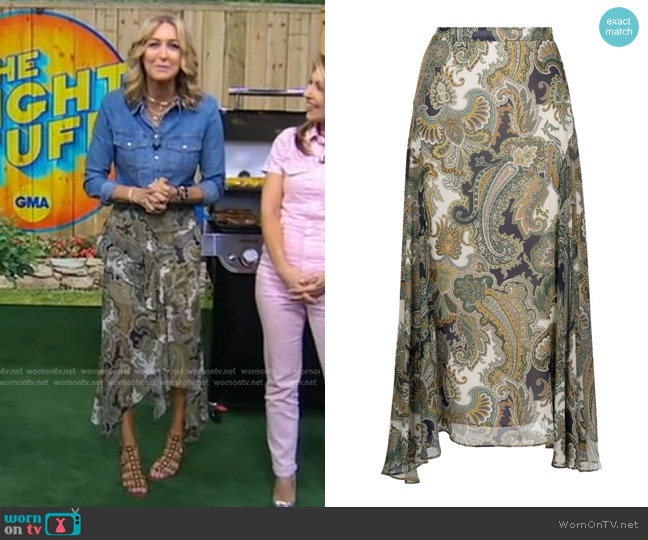 Veronica Beard Karima Skirt worn by Lara Spencer on Good Morning America