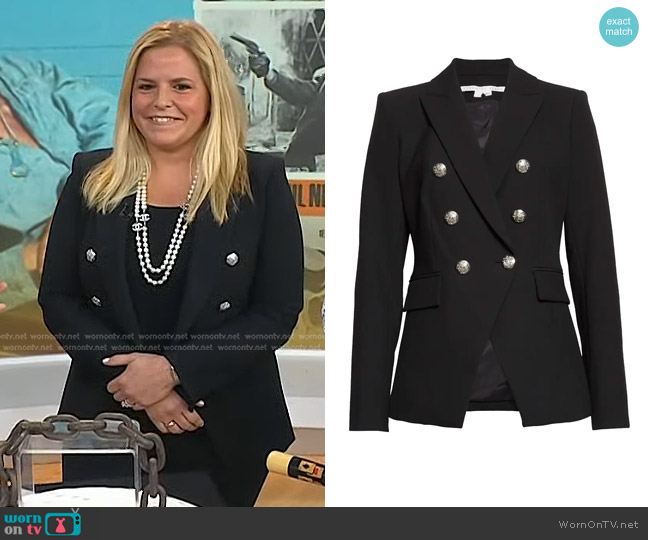 Veronica Beard Miller Dickey Jacket in Black With Silver Buttons worn by Mari-Claudia Jiménez on Today