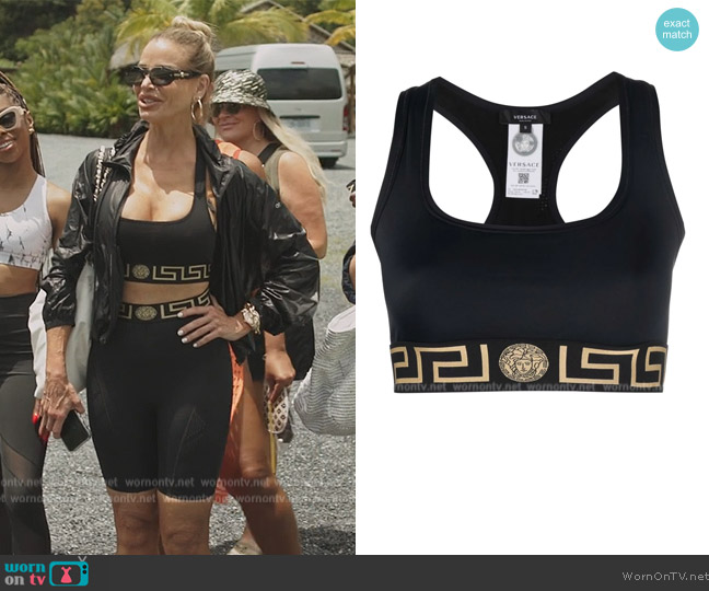 Versace La Greca cropped sports bra worn by  on The Real Housewives Ultimate Girls Trip