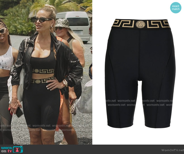 Versace Jacquard-trimmed stretch-jersey biker shorts worn by  on The Real Housewives Ultimate Girls Trip