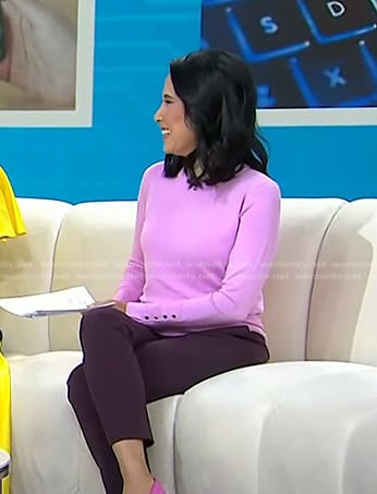 Vicky’s pink button cuff sweater on Today