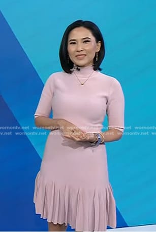 Vicky’s pink pleated hem dress on Today