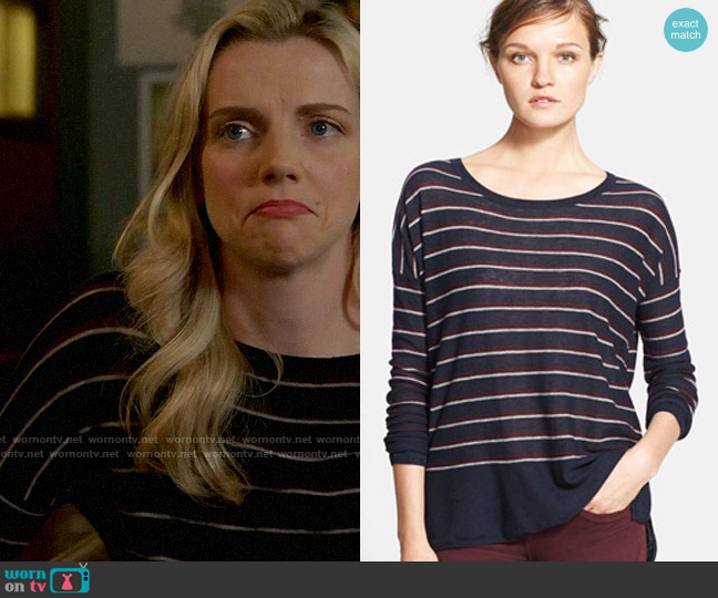 Vince Stripe Wool Blend Sweater in Coastal Combo worn by Sylvie Brett (Kara Killmer) on Chicago Fire