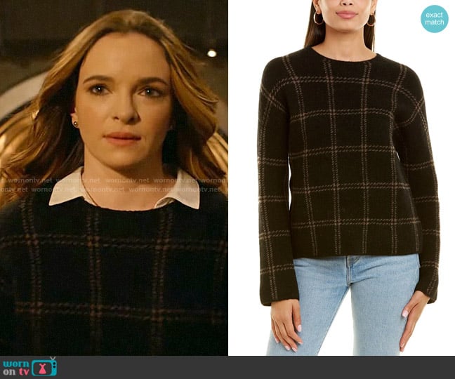 Vince Windowpane Plaid Sweater worn by Caitlin Snow (Danielle Panabaker) on The Flash