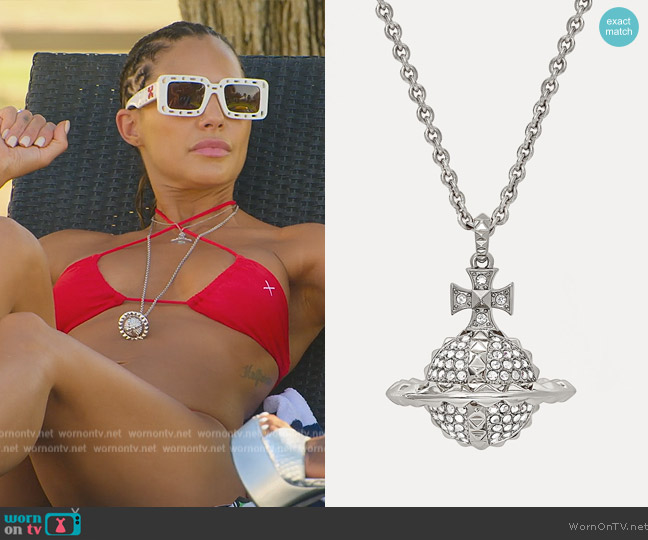 Vivienne Westwood Mayfair Large Orb Pendant Necklace worn by Amanza Smith on Selling Sunset