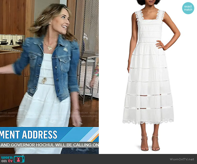 Waimari Kate Eyelet Cotton Midi-Dress worn by Savannah Guthrie on Today