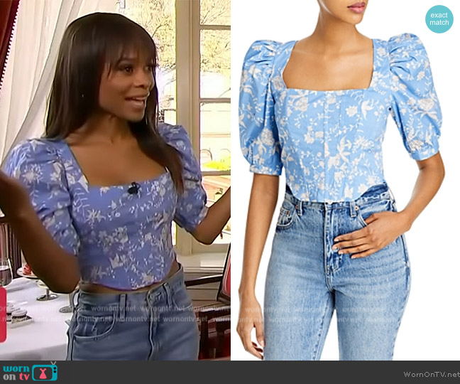Wayf Avalon Bustier Top worn by Zuri Hall on Access Hollywood