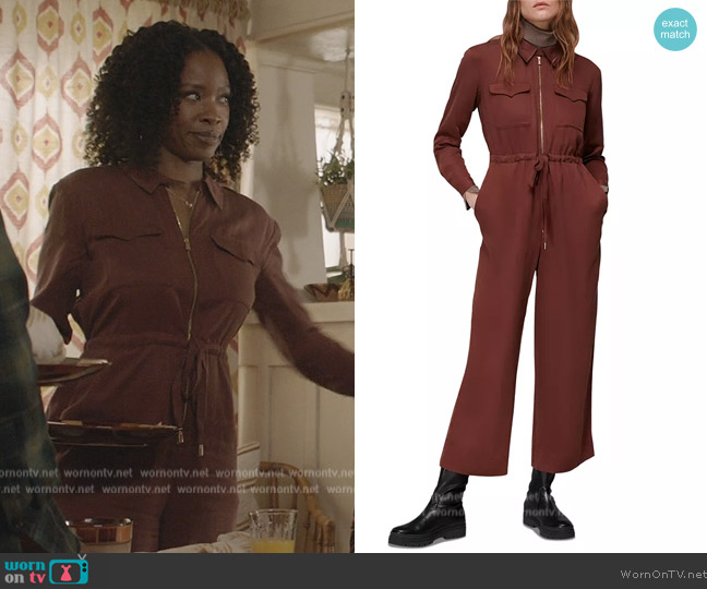 Whistles Danny Zip Front Jumpsuit worn by Grace James (Karimah Westbrook) on All American