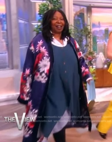 Whoopi’s blue floral print kimono on The View