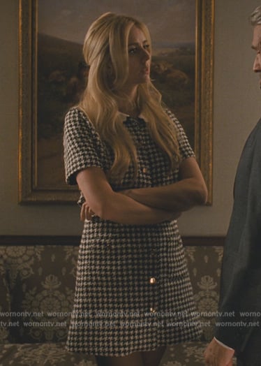Willa’s houndstooth print minidress on Succession