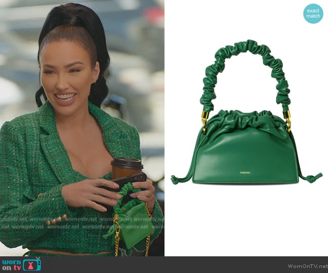 Wolf and Badger Drawstring Handbag worn by Bre Tiesi on Selling Sunset