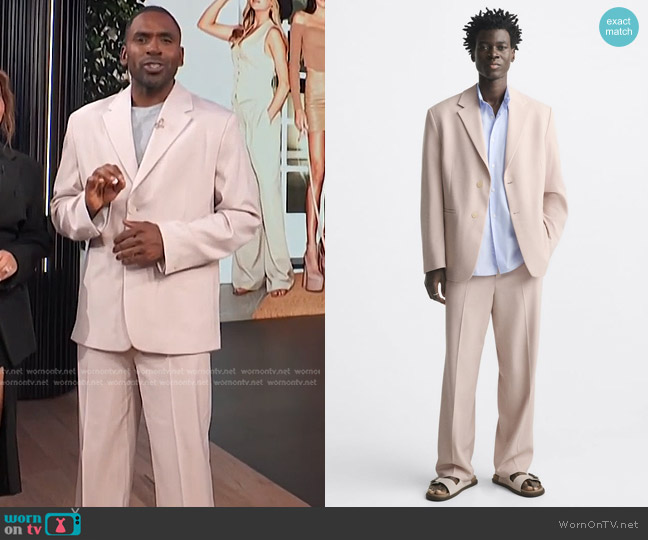 Zara Suit Jacket worn by Justin Sylvester on E! News