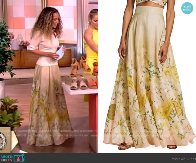 Zimmermann Coaster Floral Maxi Skirt worn by Sunny Hostin on The View