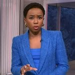 Zinhle Essamuah’s blue tweed blazer on NBC News Daily