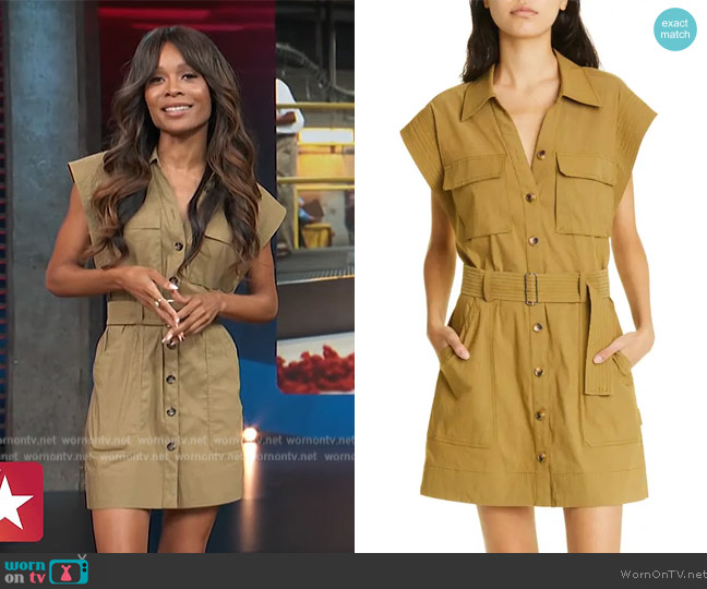 A.L.C. Ava Belted Cargo Minidress worn by Zuri Hall on Access Hollywood