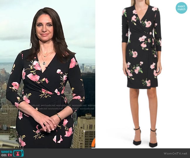 Anne Klein Floral Faux Wrap Dress worn by Maria Larosa on Today