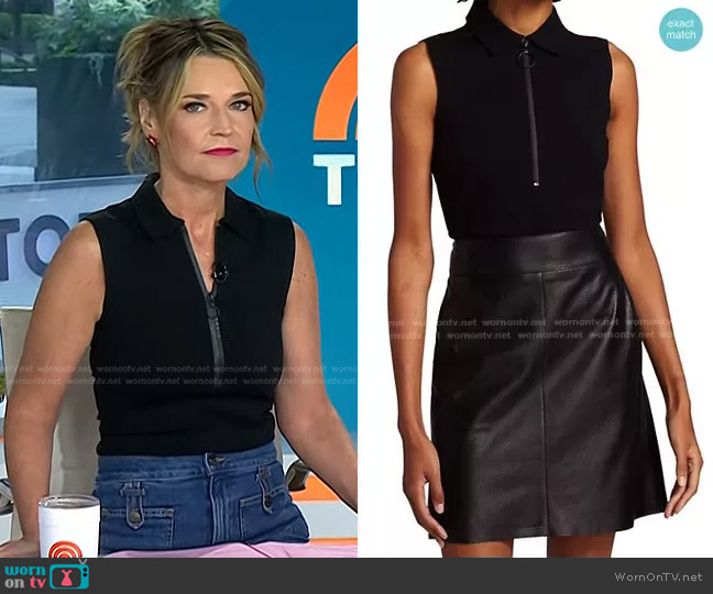 Akris Punto Sleeveless Front Zip Polo Shirt worn by Savannah Guthrie on Today