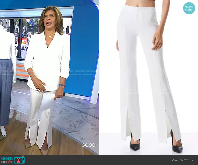 Alice + Olivia Walker Slim Front Slit Pants worn by Hoda Kotb on Today