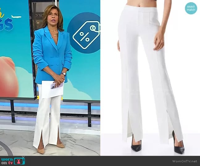 Alice + Olivia Walker Slim Front Slit Pants worn by Hoda Kotb on Today