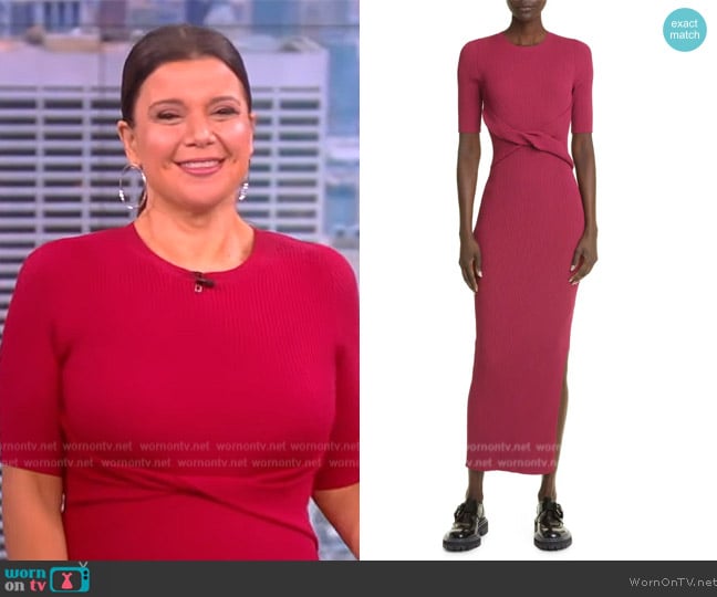 Altuzarra Argolis Draped Rib-Knit Maxi Dress worn by Ana Navarro on The View
