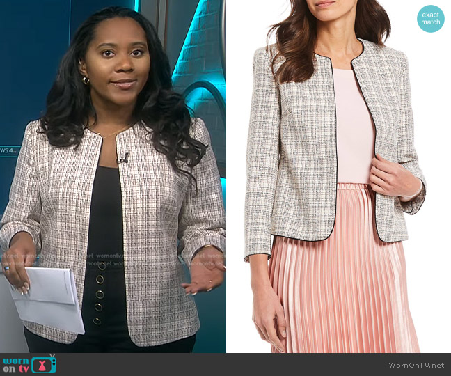 Anne Klein Plaid Jacket worn by Kay Angrum on NBC News Daily