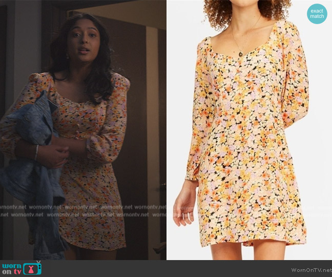 Billabong Heartland Mini Sweetheart Dress worn by Devi Vishwakumar (Maitreyi Ramakrishnan) on Never Have I Ever