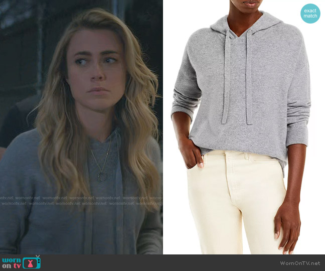 C by Bloomingdale's Cashmere Pullover Cashmere Hoodie in Medium Gray worn by Michaela Stone (Melissa Roxburgh) on Manifest