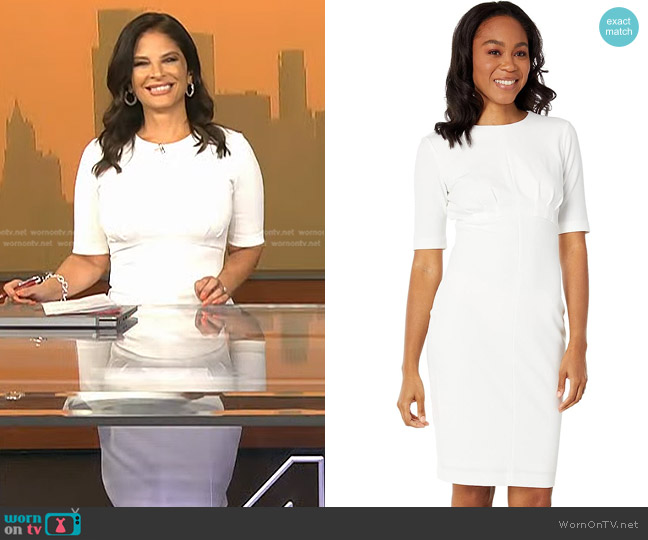 Calvin Klein Scuba Crepe Midi Dress worn by Darlene Rodriguez on Today