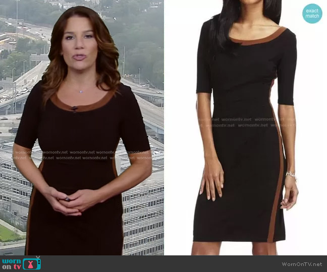 Chaps by Ralph Lauren Color Block Sheath Dress worn by Heather O’Rourke on Good Morning America