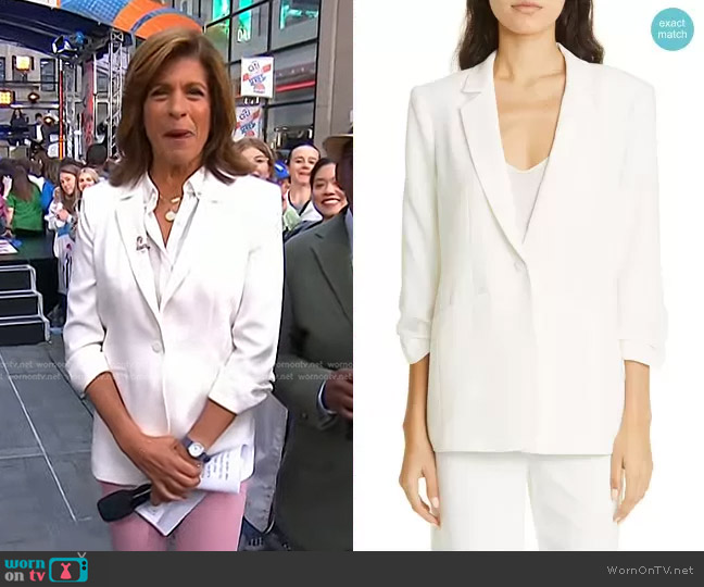 Cinq a Sept Khloe Ruched Sleeve Blazer worn by Hoda Kotb on Today