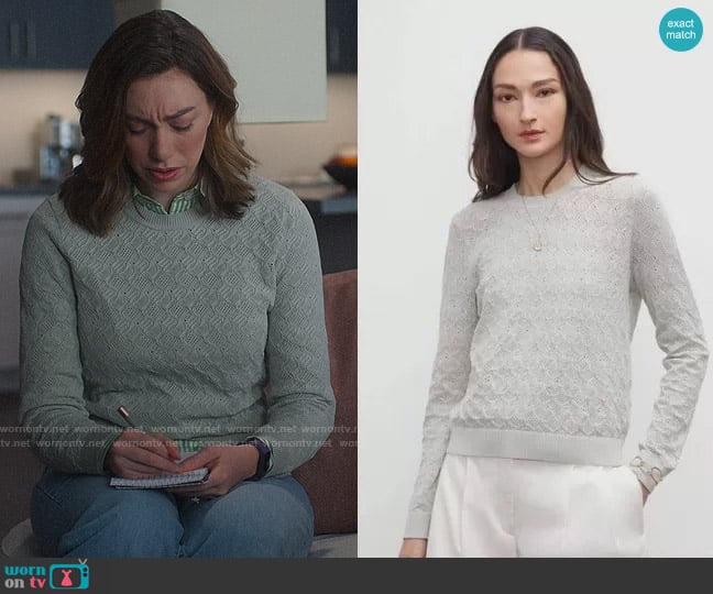 Club Monaco Pointelle Stitch Sweater worn by Allison Grant (Madeline Wise) on So Help Me Todd
