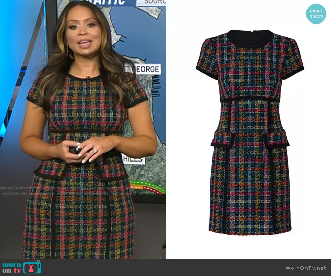 Nanette Lepore Colorful Tweed Dress worn by Adelle Caballero on Today